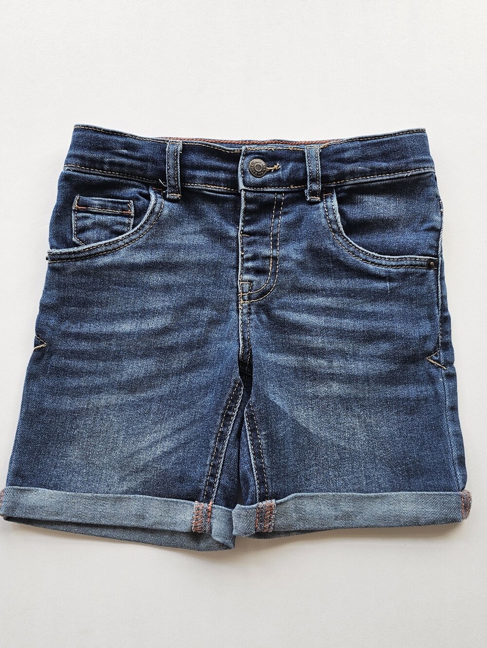 Cat & Jack Dark Blue Denim Roll-Cuff Kids Shorts Size 5T